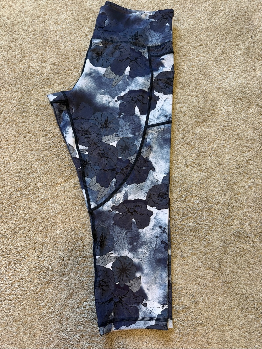 ZYIA Navy Blue Floral Athletic Leggings